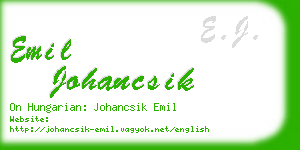 emil johancsik business card